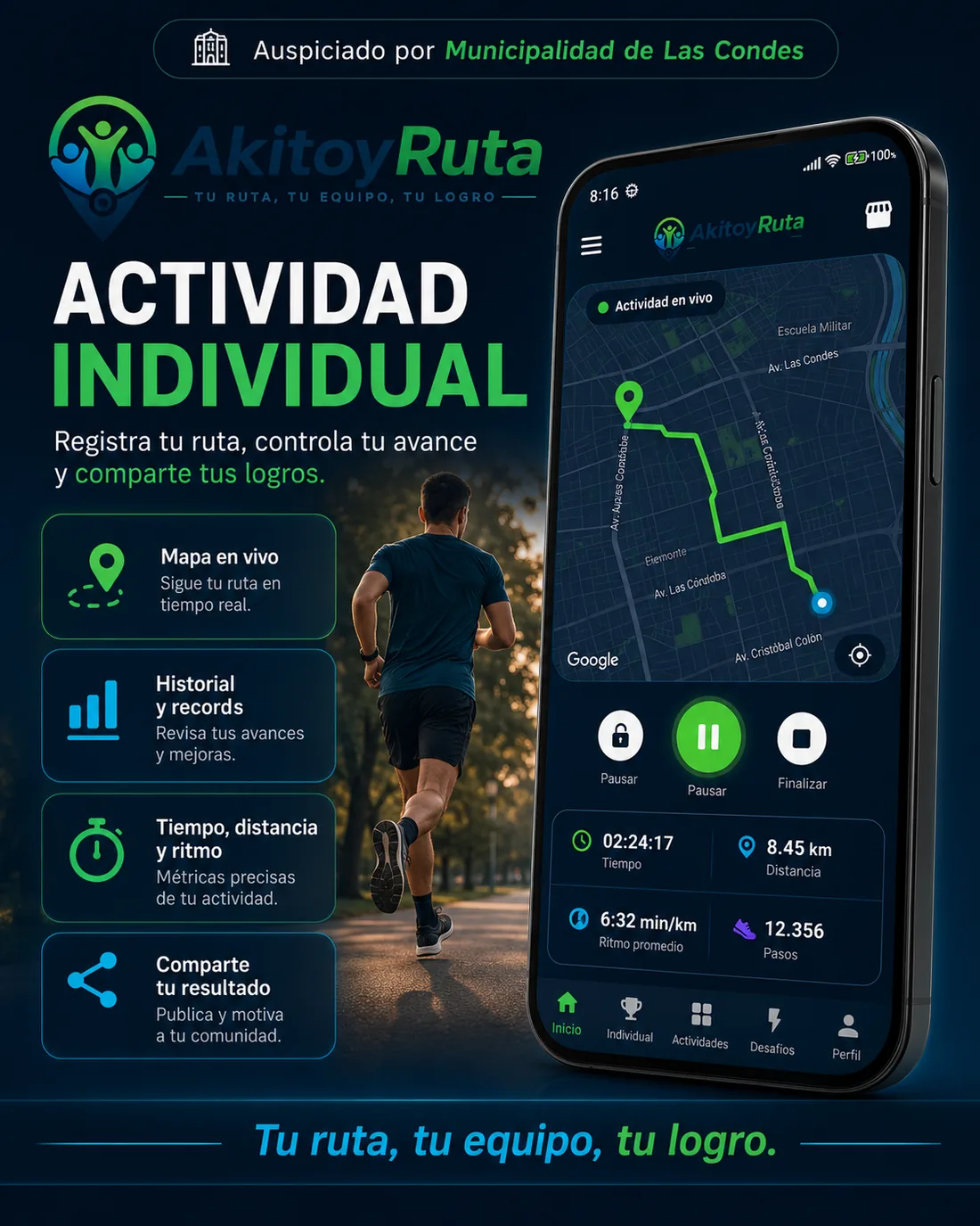 Actividad Individual de AkitoyRuta con mapa y métricas